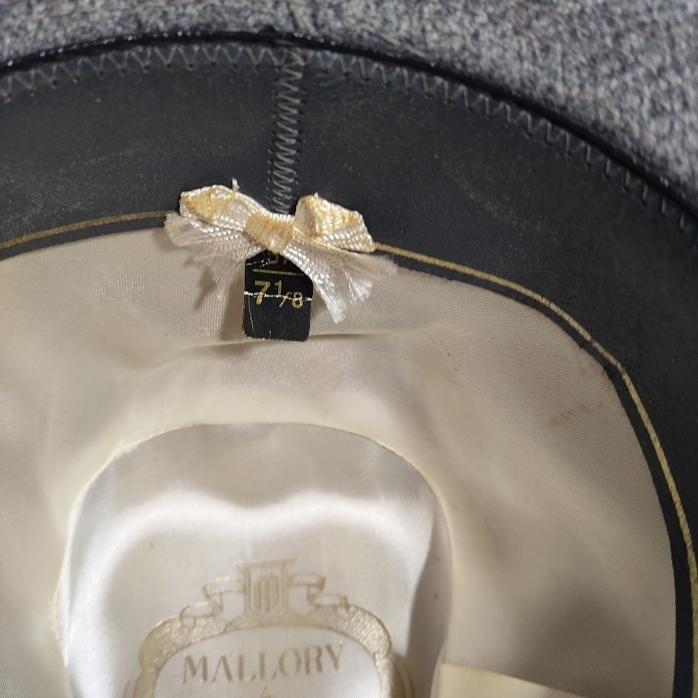 Mallory By Stetson Gray Pure Wool Lined Fedora Hat 7/8 - Picture 6 of 8